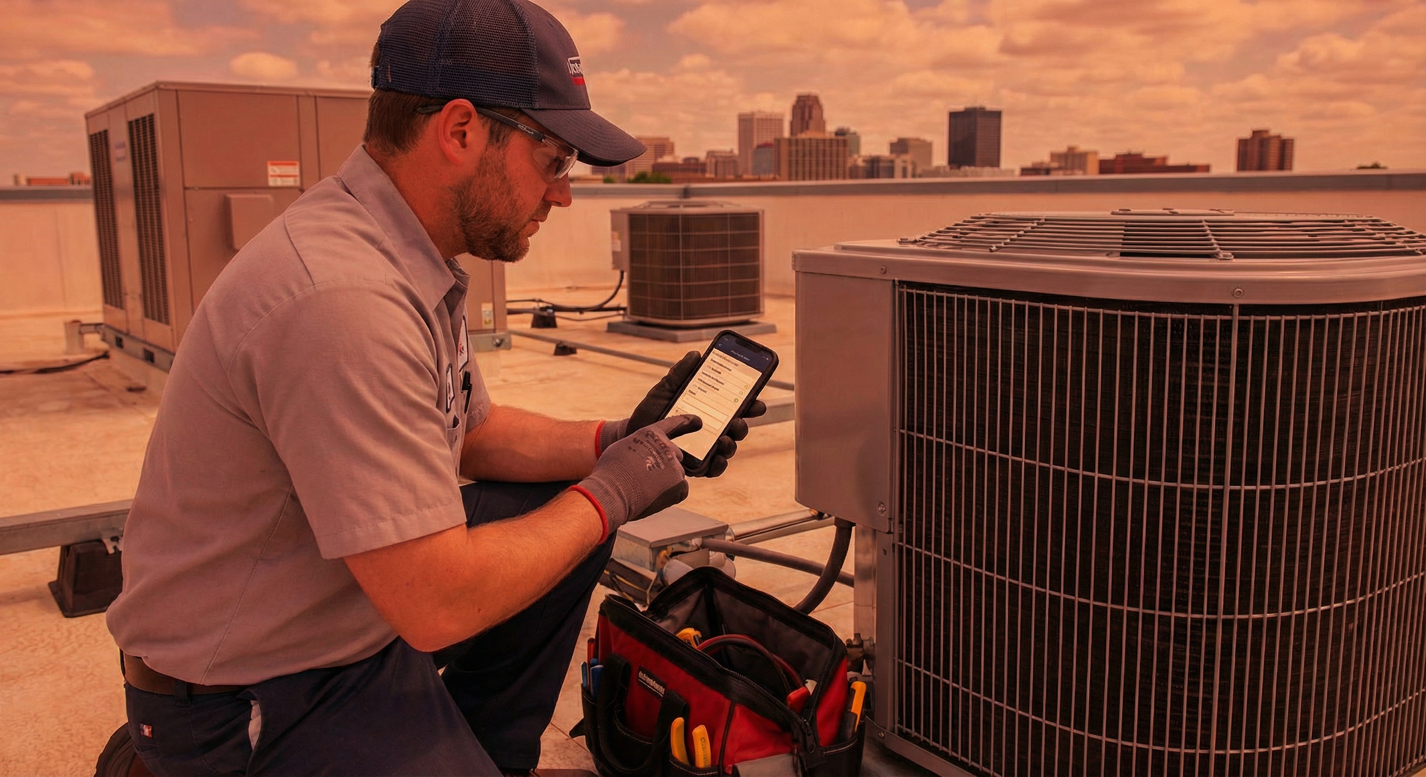 Field inspector using mobile app for on-site inspection